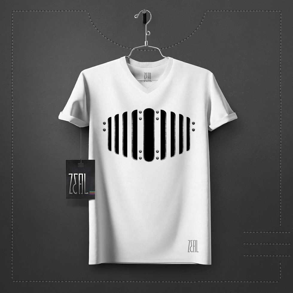 Metal Front V-neck Round neck T-shirt Metal Front V-neck Round neck T-shirt