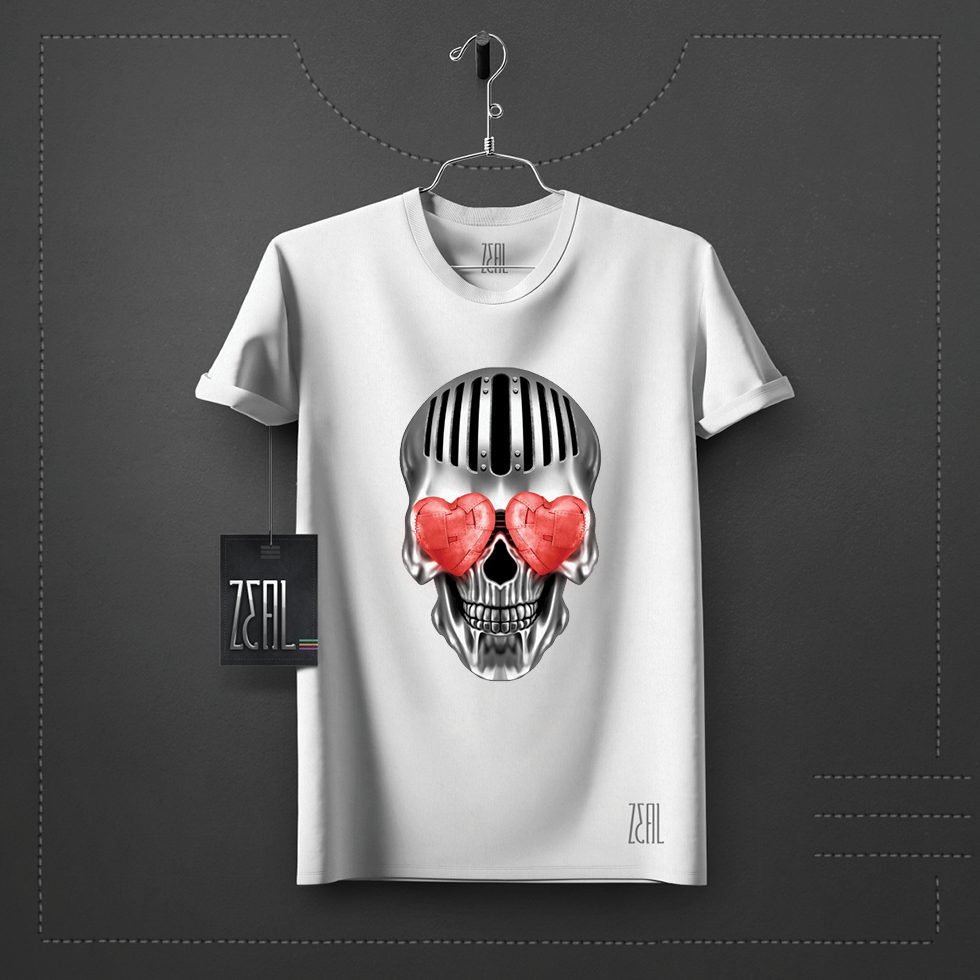 Metal Hearts V-neck Round neck T-shirt Metal Hearts V-neck Round neck T-shirt