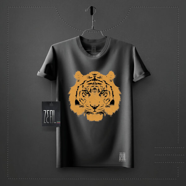Tiger V-neck Round neck T-shirt