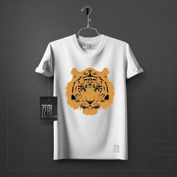 Tiger V-neck Round neck T-shirt