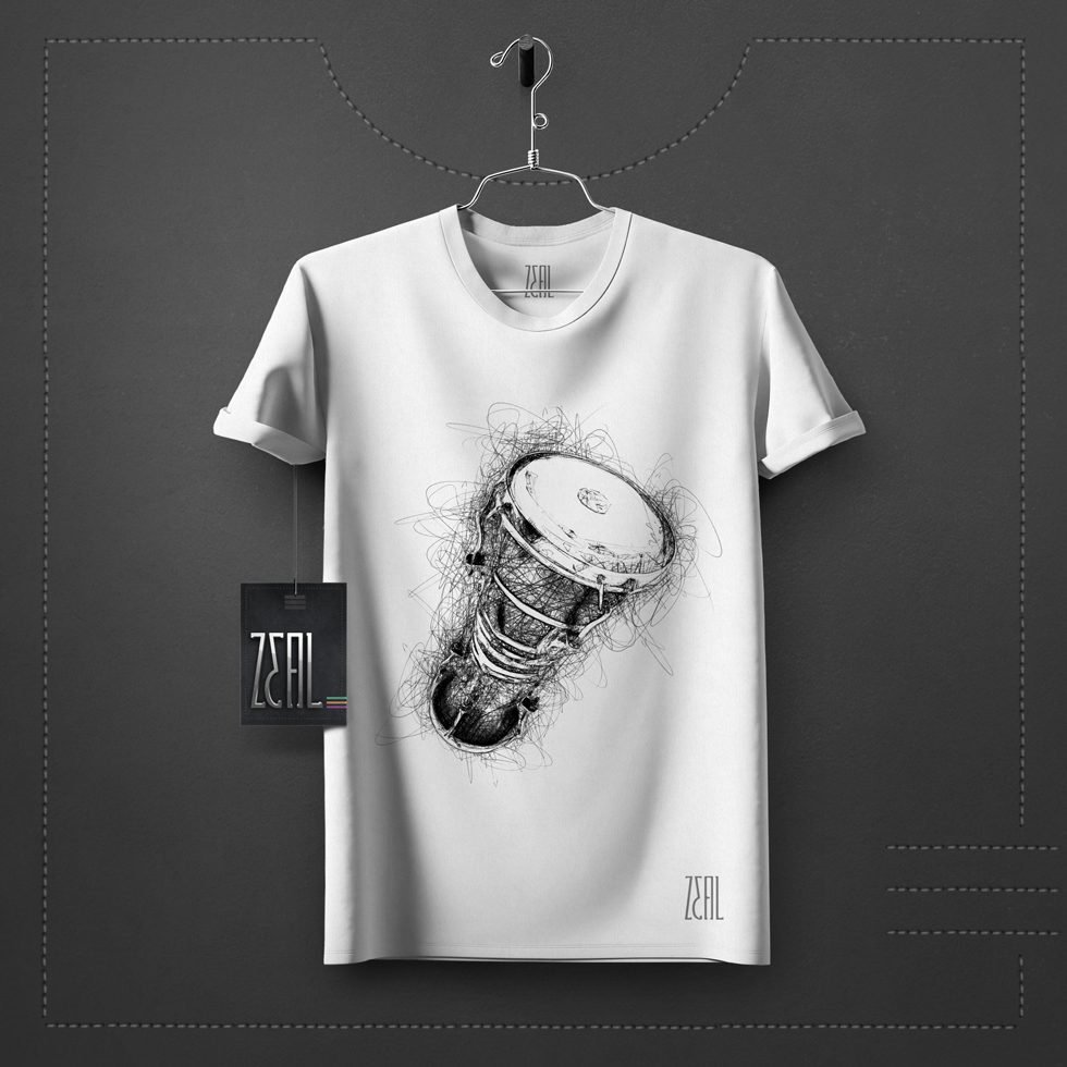 Lava Prints Round Neck T-Shirt – Musical Instruments Conga Lava Prints Round Neck T-Shirt – Musical Instruments Conga
