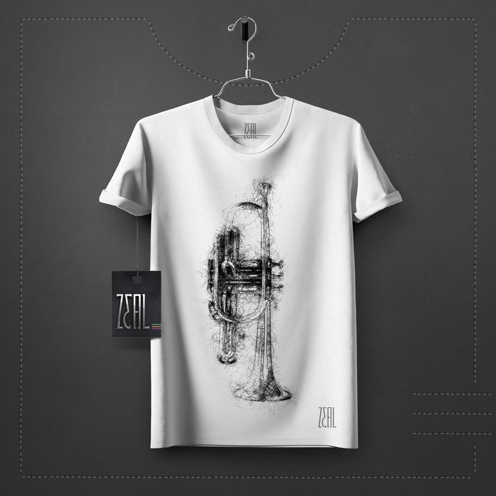 Lava Prints Round Neck T-Shirt – Musical Instruments Trumpet Lava Prints Round Neck T-Shirt – Musical Instruments Trumpet