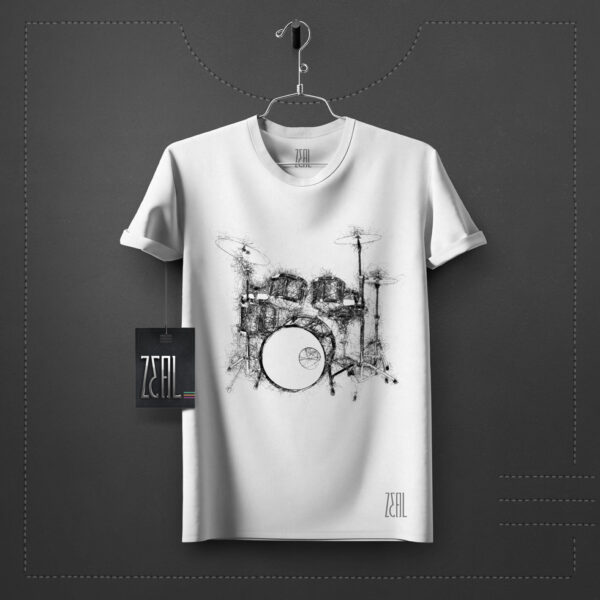 Lava Prints Round Neck T-Shirt – Musical Instruments Drum Kit
