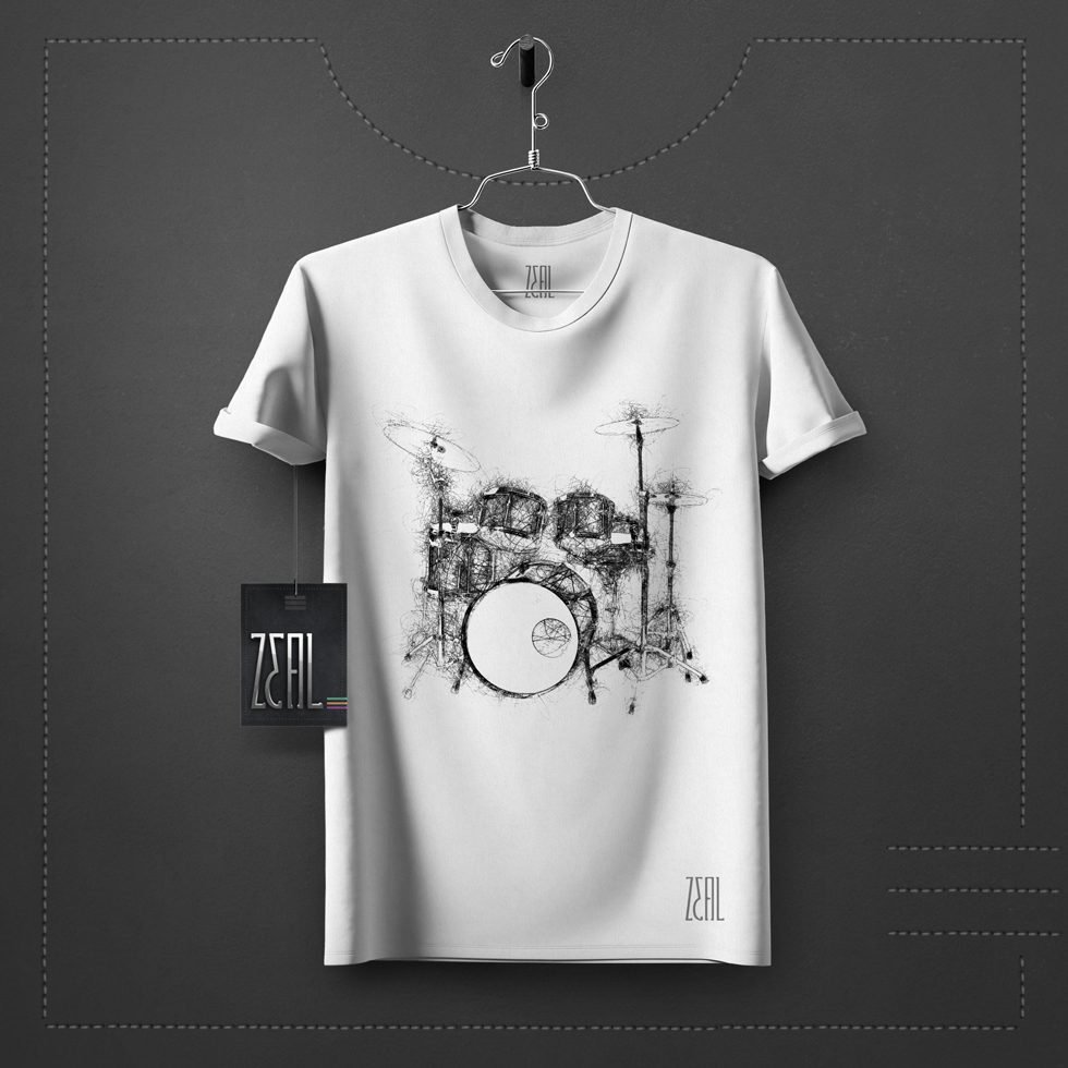 Lava Prints Round Neck T-Shirt – Musical Instruments Drum Kit Lava Prints Round Neck T-Shirt – Musical Instruments Drum Kit