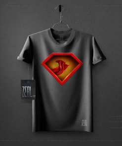 Lava Prints Round Neck T-Shirt Black - super-hero