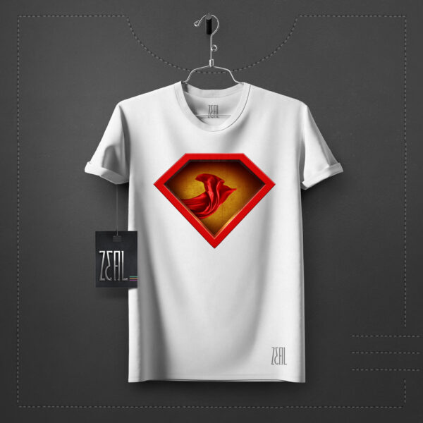 Lava Prints Round Neck T-Shirt White - super-hero
