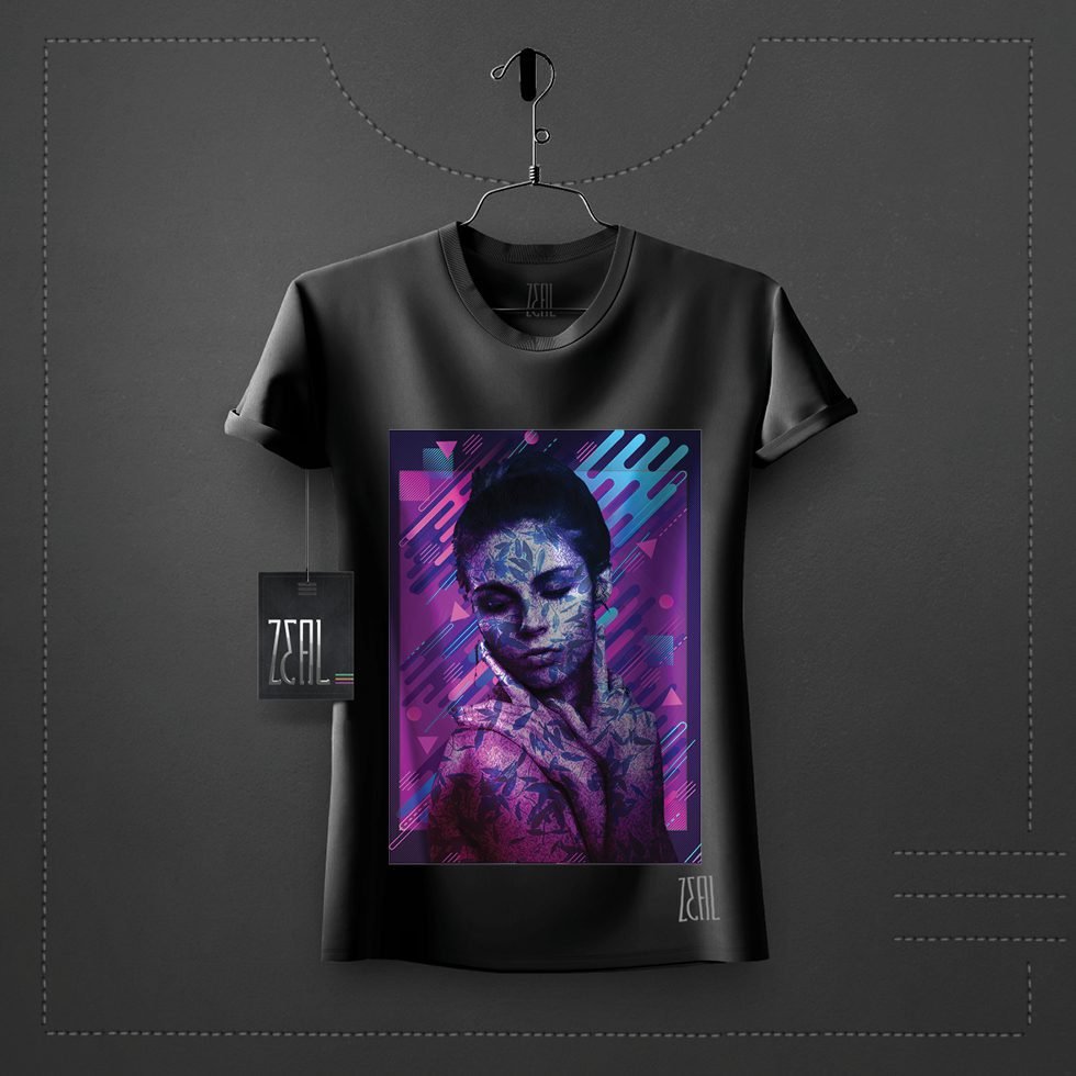 Women face V-neck Round neck T-shirt Women face V-neck Round neck T-shirt