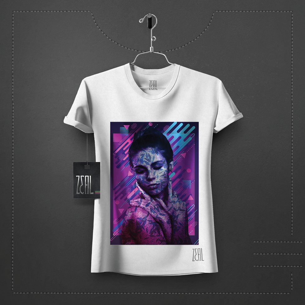 Women face V-neck Round neck T-shirt Women face V-neck Round neck T-shirt