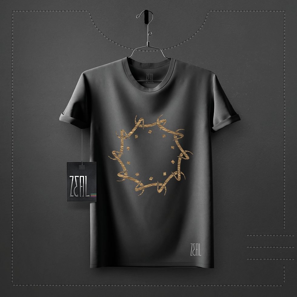 Arabic letter V-neck Round neck T-shirt Arabic letter V-neck Round neck T-shirt