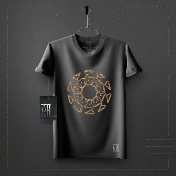 Arabic letter V-neck Round neck T-shirt