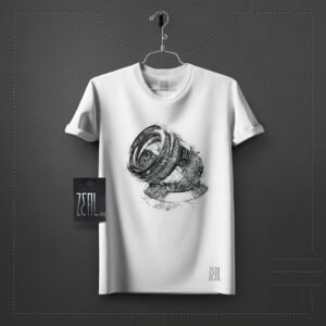 Camera lens V-neck Round neck T-shirt