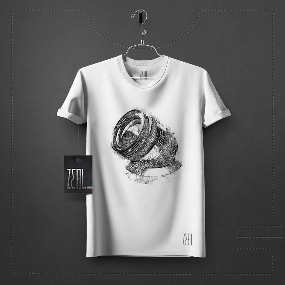 Camera lens V-neck Round neck T-shirt Camera lens V-neck Round neck T-shirt