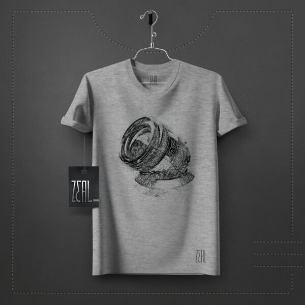 Camera lens V-neck Round neck T-shirt