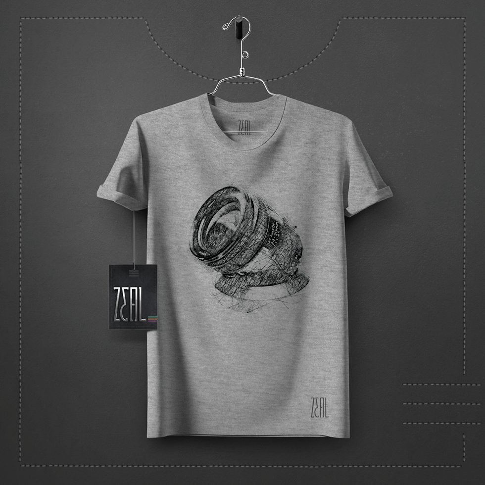 Camera lens V-neck Round neck T-shirt Camera lens V-neck Round neck T-shirt