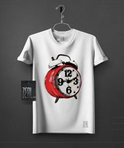 Clock V-neck Round neck T-shirt