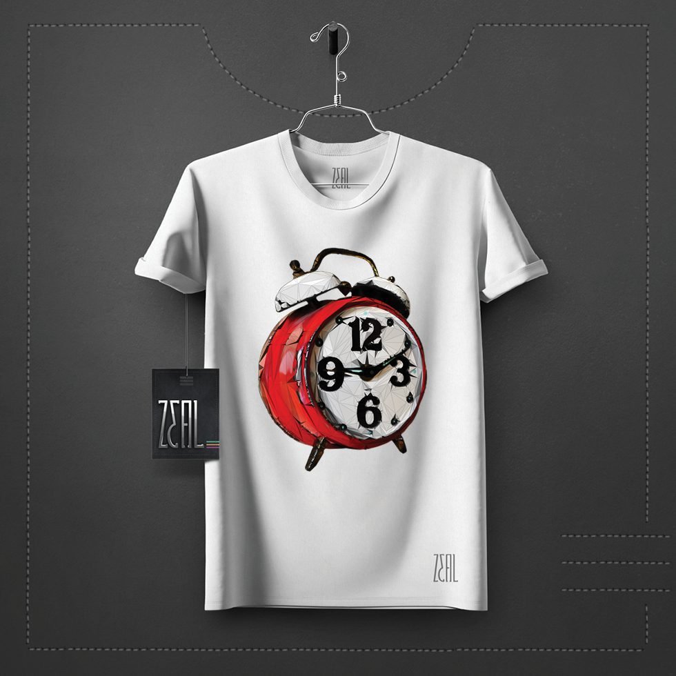 Clock V-neck Round neck T-shirt Clock V-neck Round neck T-shirt