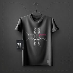 Mirror word V-neck Round neck T-shirt