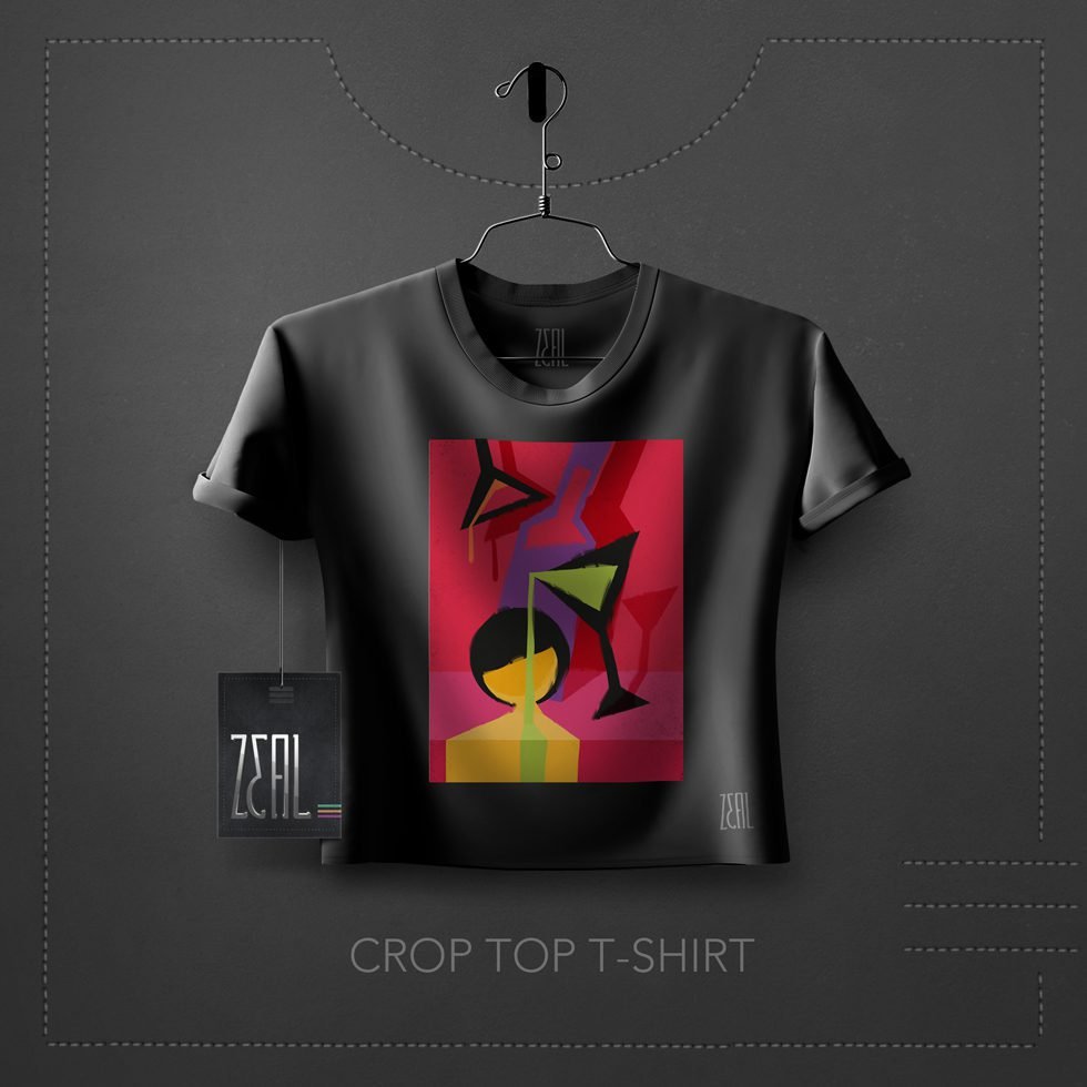 Abstract Women Crop Top T-Shirt Abstract Women Crop Top T-Shirt