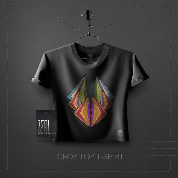 Abstract Women Crop Top T-Shirt