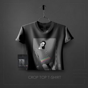 Leaning Women Crop Top T-Shirt