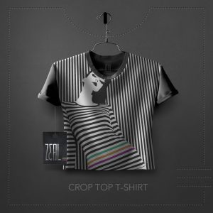 Leaning Women Crop Top T-Shirt