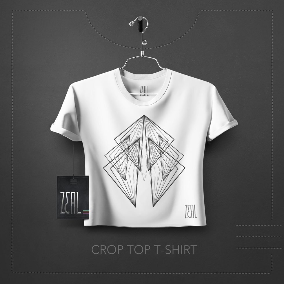 Abstract Women Crop Top T-Shirt