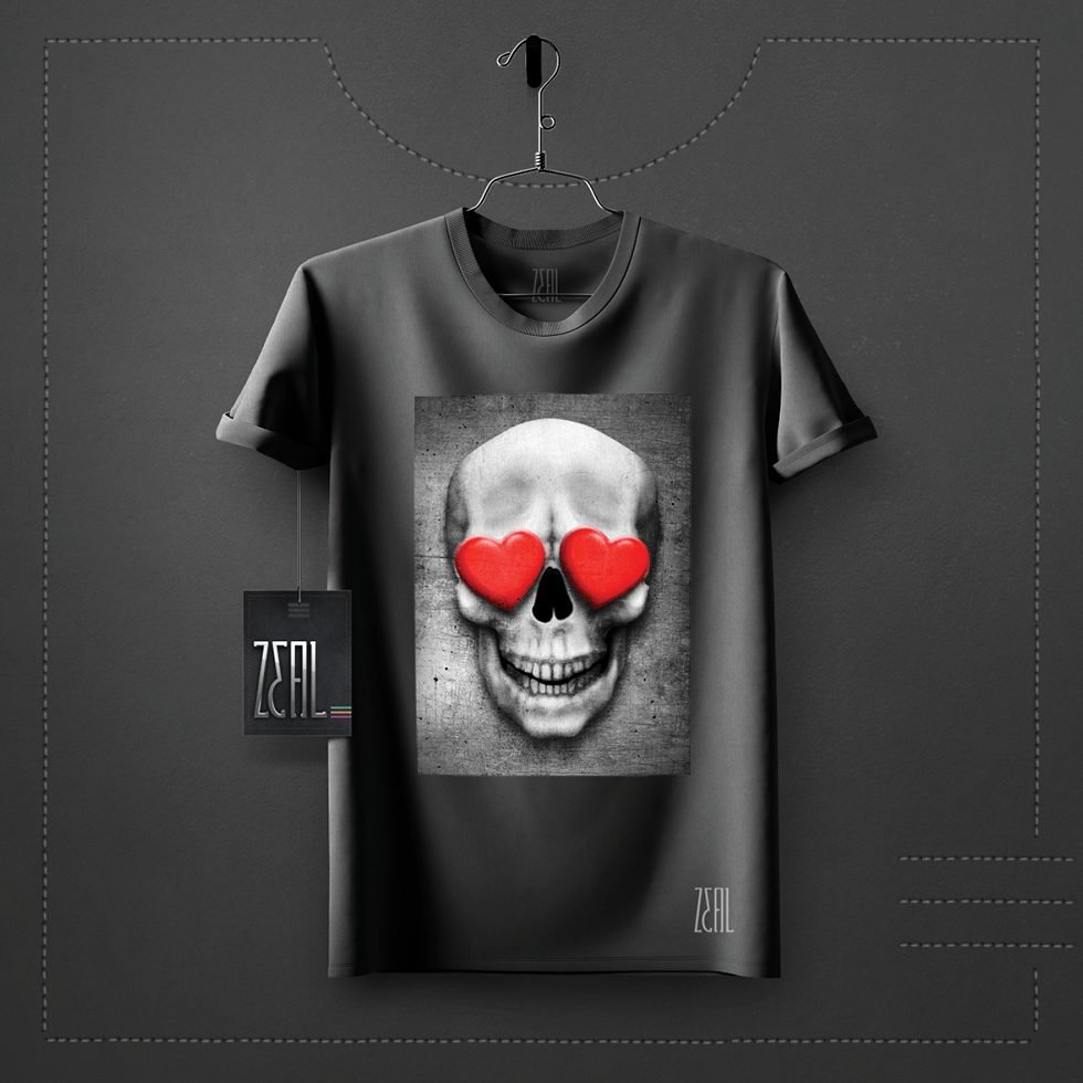 Skull love V-neck Round neck T-shirt Skull love V-neck Round neck T-shirt