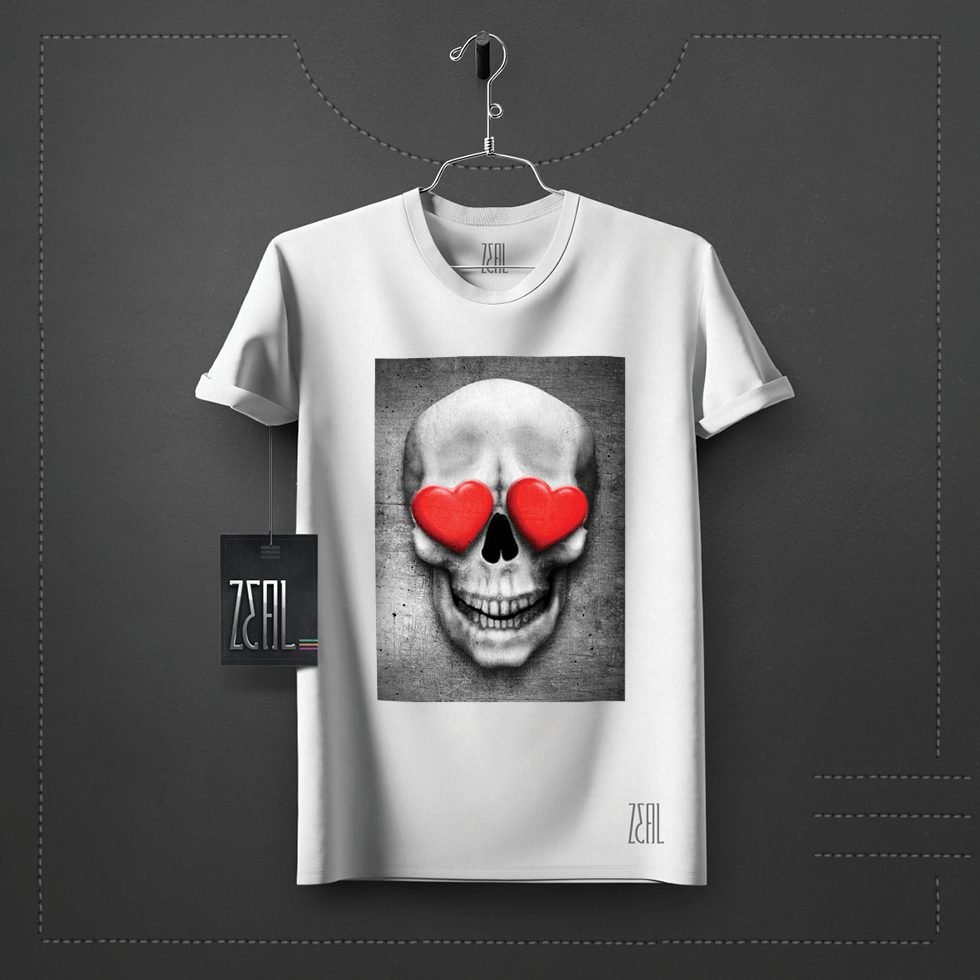 Skull love V-neck Round neck T-shirt Skull love V-neck Round neck T-shirt