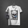 Skull tear V-neck Round neck T-shirt