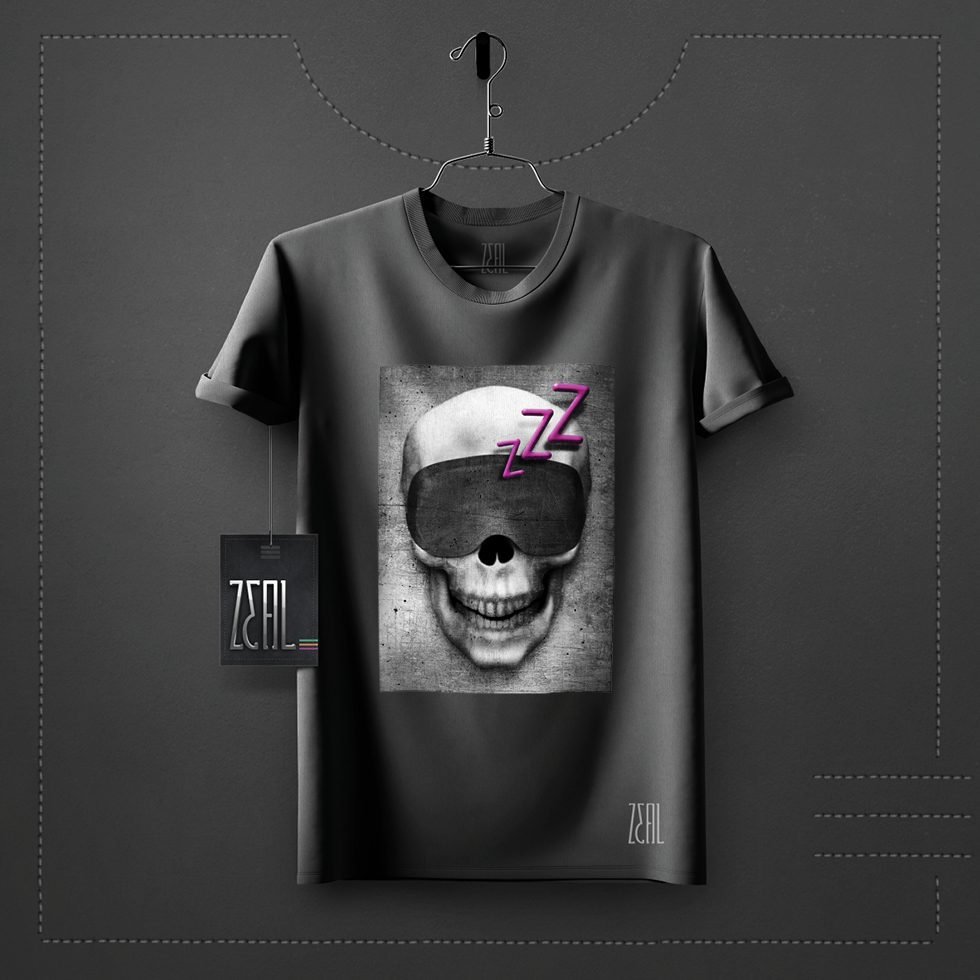 Skull sleep V-neck Round neck T-shirt Skull sleep V-neck Round neck T-shirt
