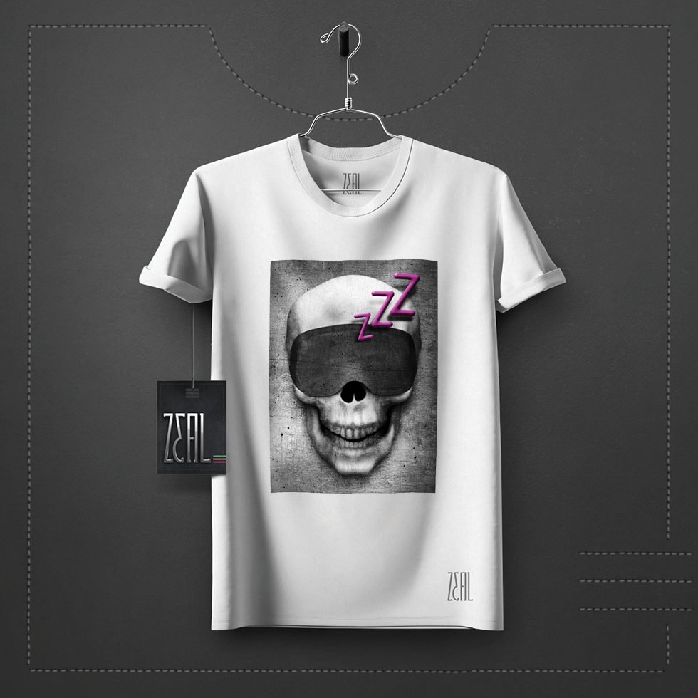 Skull sleep V-neck Round neck T-shirt Skull sleep V-neck Round neck T-shirt