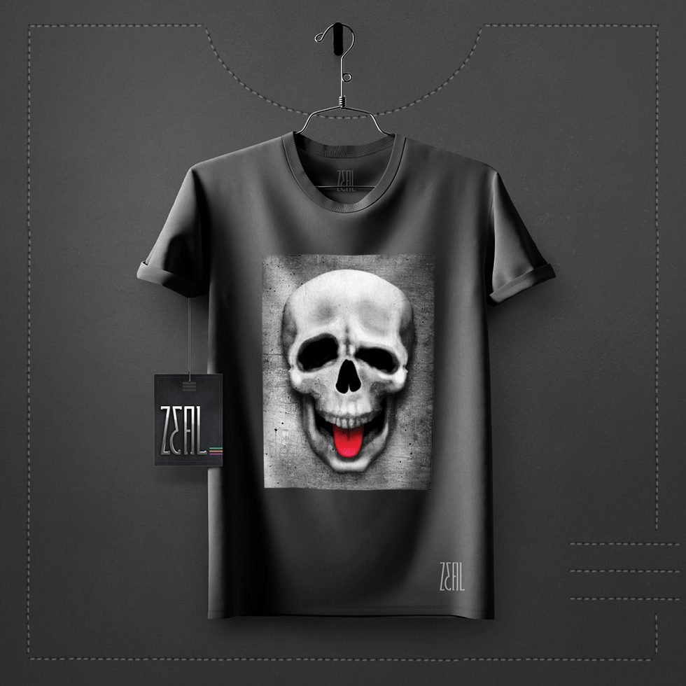 Skull Tongue V-neck Round neck T-shirt Skull Tongue V-neck Round neck T-shirt