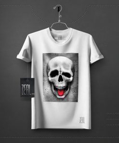 Skull Tongue V-neck Round neck T-shirt