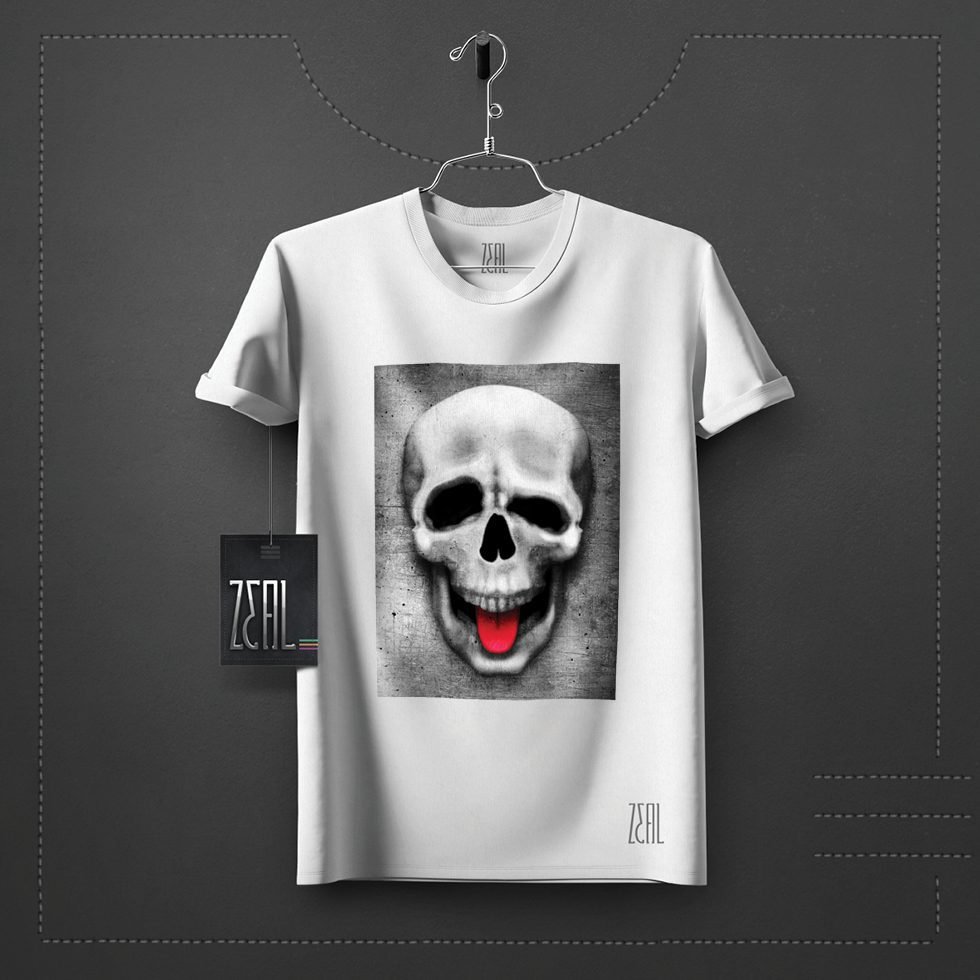 Skull Tongue V-neck Round neck T-shirt Skull Tongue V-neck Round neck T-shirt