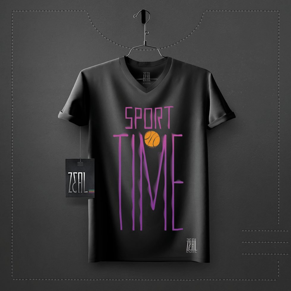 Sports time V-neck Round neck T-shirt Sports time V-neck Round neck T-shirt