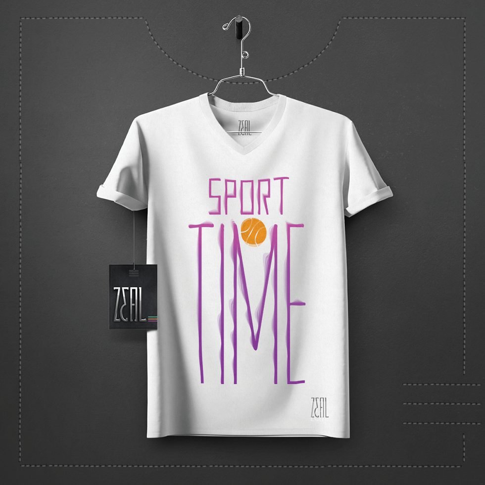 Sports time V-neck Round neck T-shirt Sports time V-neck Round neck T-shirt