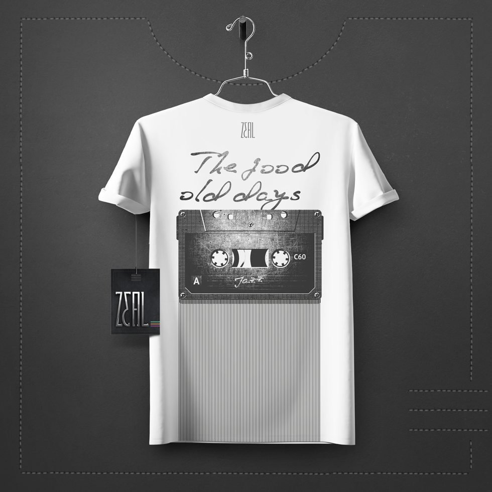 Vintage Music Tape Men V-neck Round neck T-shirt Vintage Music Tape Men V-neck Round neck T-shirt