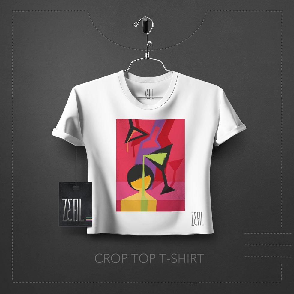 Abstract Women Crop Top T-Shirt Abstract Women Crop Top T-Shirt