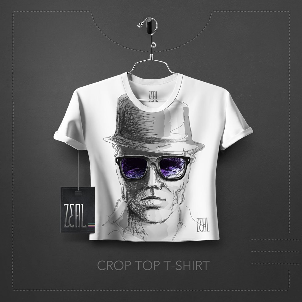 Face Sketch Women Crop Top T-Shirt Face Sketch Women Crop Top T-Shirt