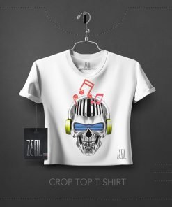Skull Music Women Crop Top T-Shirt