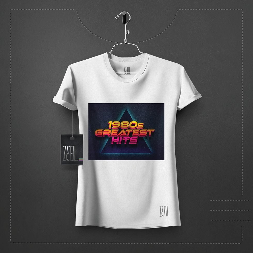 1980s Women V-neck Round neck T-shirt 1980s Women V-neck Round neck T-shirt