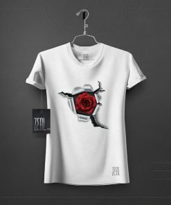 Flower Women V-neck Round neck T-shirt