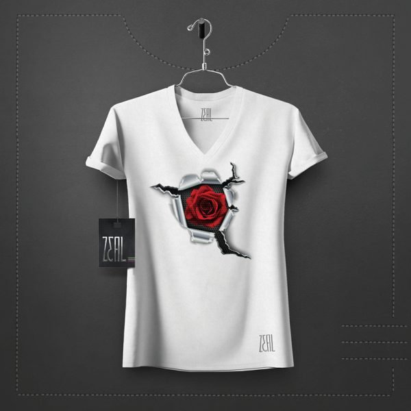 Flower Women V-neck Round neck T-shirt