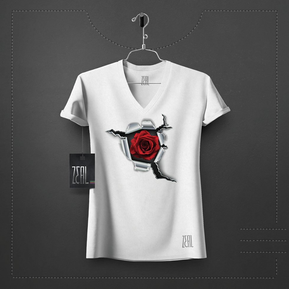 Flower Women V-neck Round neck T-shirt Flower Women V-neck Round neck T-shirt