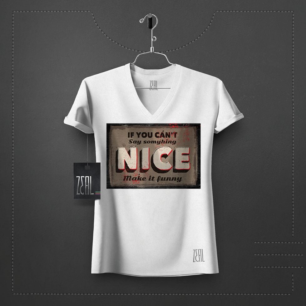 Make it funny Women V-neck Round neck T-shirt Make it funny Women V-neck Round neck T-shirt