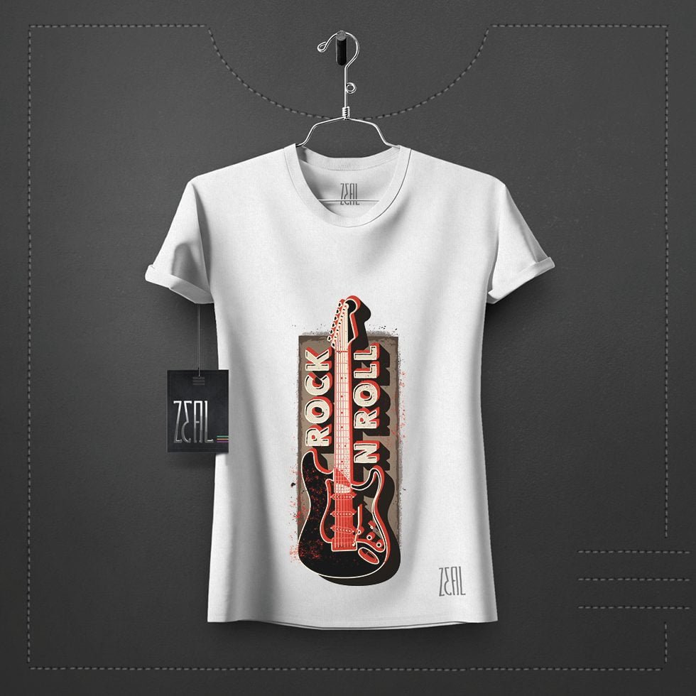 Rock n roll Women V-neck Round neck T-shirt