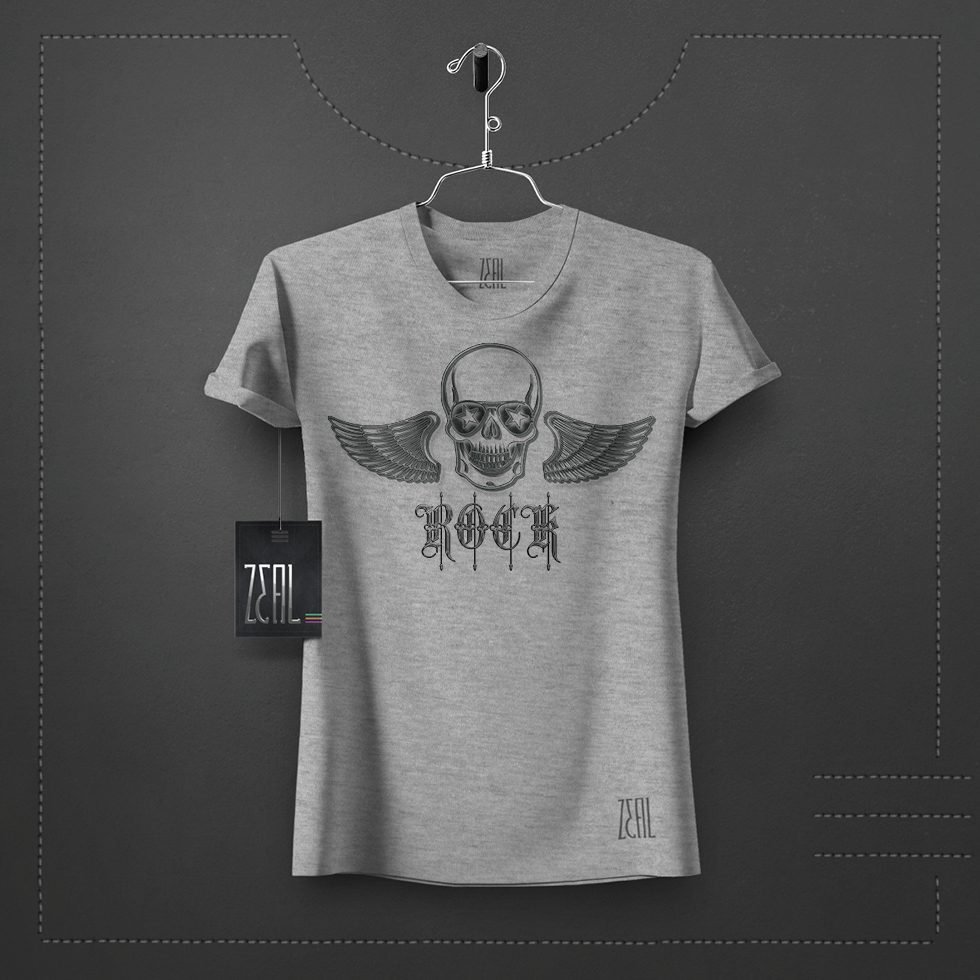 Rock Women V-neck Round neck T-shirt Rock Women V-neck Round neck T-shirt