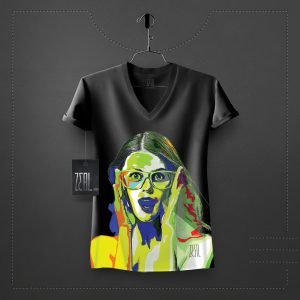 Women face Women V-neck Round neck T-shirt