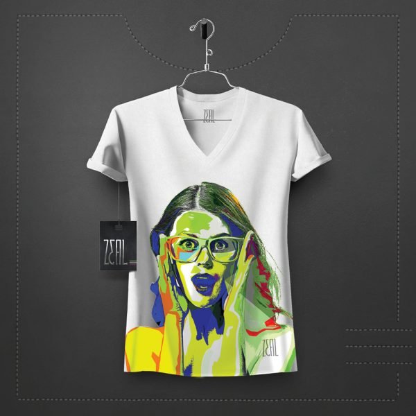 Women face Women V-neck Round neck T-shirt