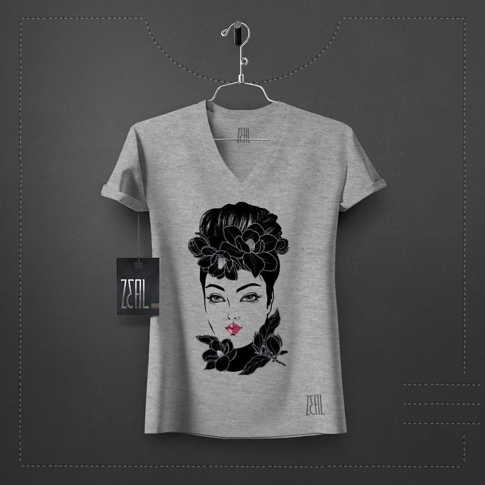 women Women V-neck Round neck T-shirt women Women V-neck Round neck T-shirt
